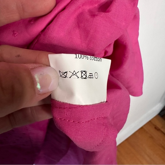 CRIDA | Milano Women's Pink Busseto Blouson-Sleeve Swiss Dot Dress Size 8 - Picture 8 of 12